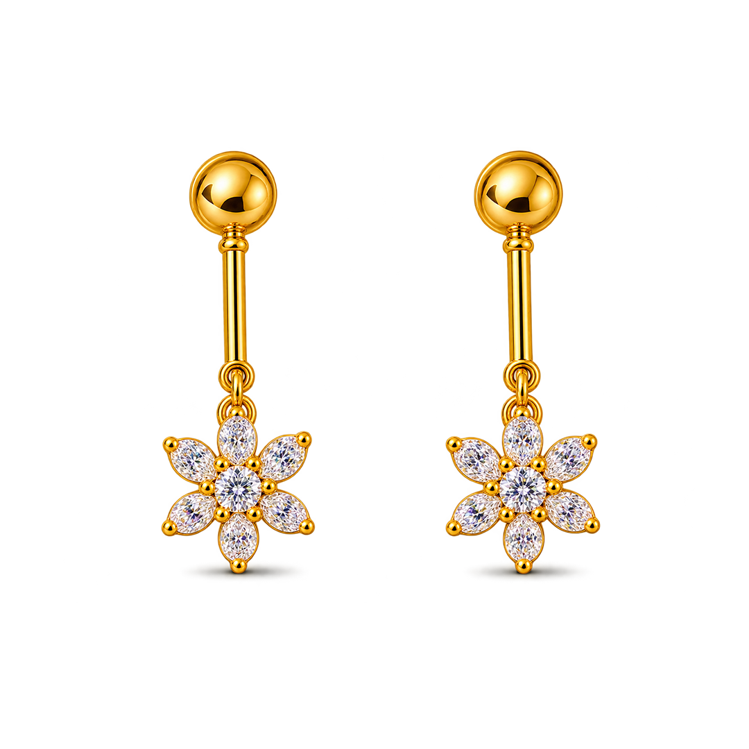 Gulab 4-Petal Solitaire Casting Studs